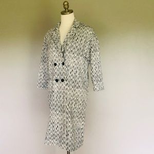 Coat MAX AND CO Black and White Small Cotton Blend